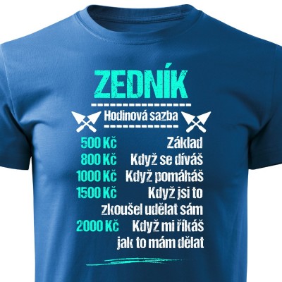 Tričko Zedník - sazba